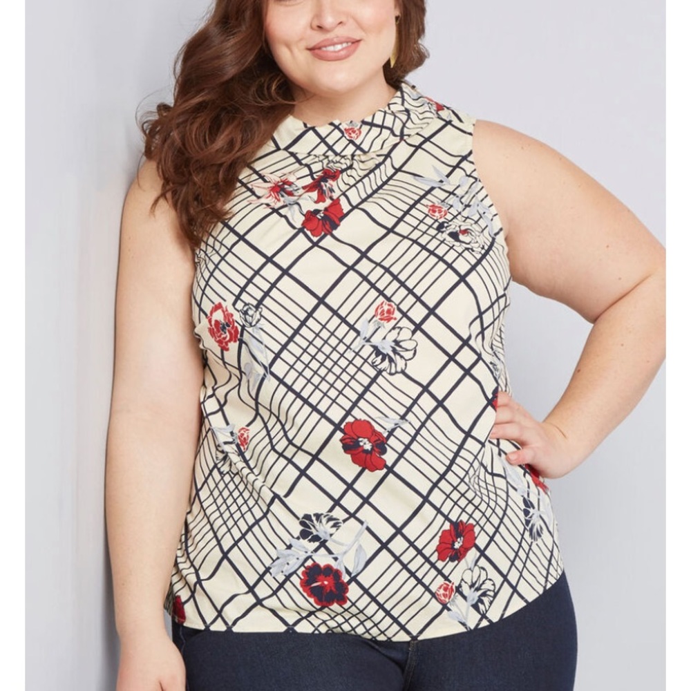 Modcloth optimal polish sleeveless floral top